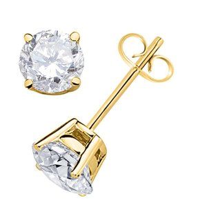 0.50 Cttw Round Diamond Stud Earrings For Women